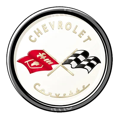Chevrolet Corvette emblem with crossed flags.