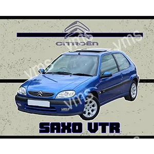 Blue Citroën Saxo VTR hatchback car.