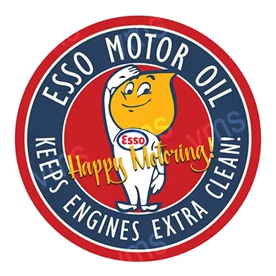 Vintage Esso Motor Oil logo featuring a cartoon bird.