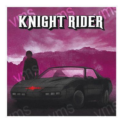 A dark, sleek car with a person standing beside it under a purple sky.