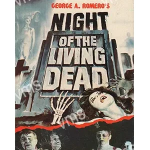 Classic horror movie poster featuring zombies rising from graves.