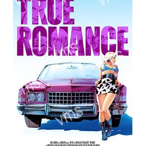 True Romance movie poster featuring a woman and a pink car.