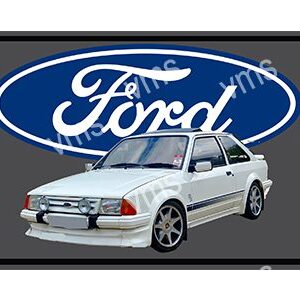 Silver Ford sedan with lowered suspension and sporty wheels.