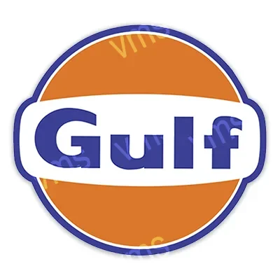 Classic Gulf oil company logo with orange and blue colors.