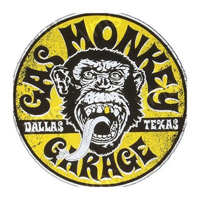Vintage Gas Monkey Garage logo featuring a fierce monkey with a wrench.