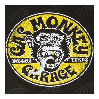 Gas Monkey Garage logo featuring a roaring monkey with a tongue out.