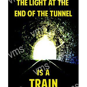 A bright light at the end of a dark tunnel symbolizing a train's approach.