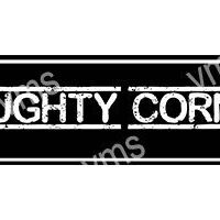 Black and white sign reading 'NAUGHTY CORNER'.