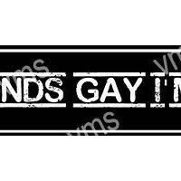 Black and white sign with bold text.