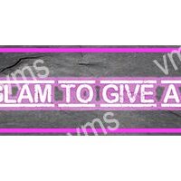 Neon sign glowing pink with partial text on a dark wall.