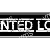 Black and white 'WANTED' sign with a rustic design.