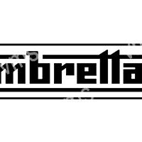 Black and white Lambretta logo with horizontal stripes.