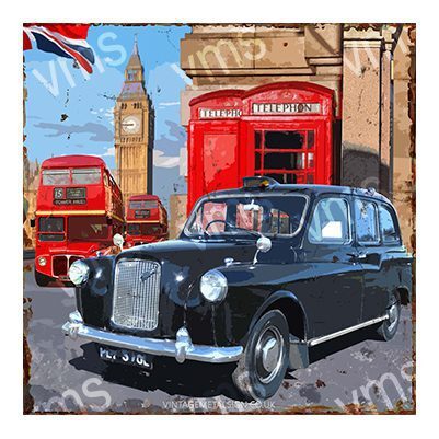 LOND010-LONDON-CAB-AND-ROUTEMASTER-12X12