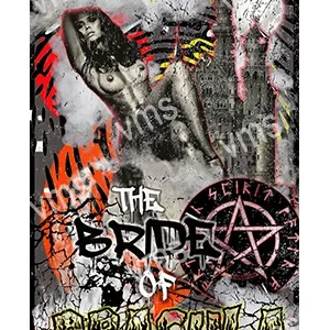 Grunge-style poster with dark, chaotic elements and bold text.