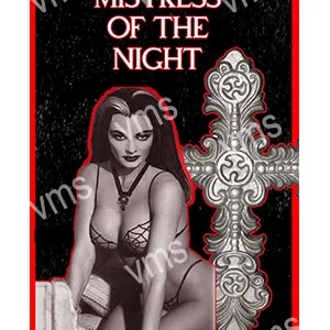 Cover art of 'Mistress of the Night' featuring a mysterious woman and gothic cross.