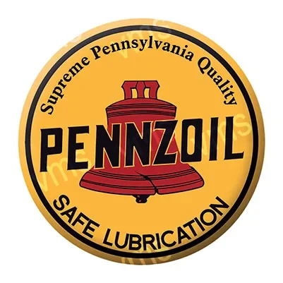 Vintage Pennzoil logo with Liberty Bell and text about quality lubrication.