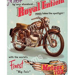 Vintage advertisement for the Meteor 700 motorcycle.