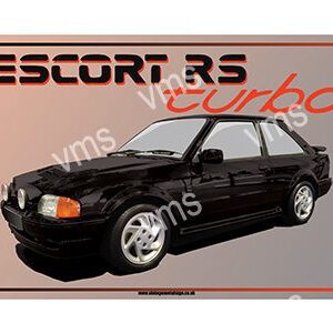 Classic black Ford Escort RS Turbo from the 1980s.