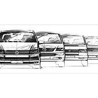 Sketch of four cars lined up side by side.