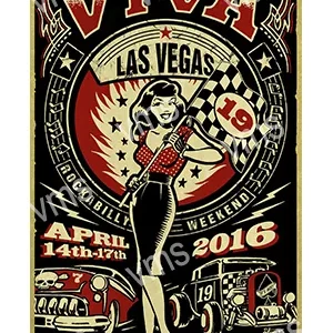 Vintage-style poster for Viva Las Vegas 19, April 14-17, 2016 event.