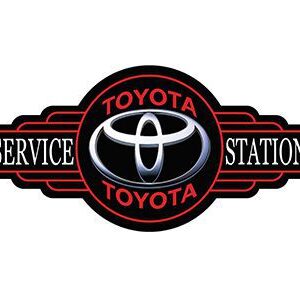 Vintage Toyota Service Station logo with classic design.