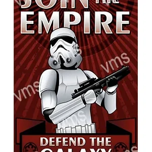 Stormtrooper urging to join the Empire.