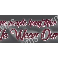 Graphic with reflective text about people and wearing something.