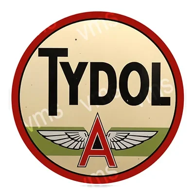Vintage Tydol logo with winged 'A' in red and black text.