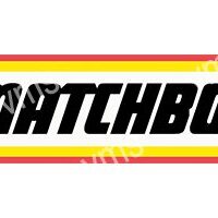 Partial Matchbox logo with stylized text and red-yellow stripes.