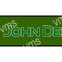 John Deere logo on a green background.