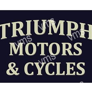 Vintage Triumph Motors & Cycles logo in a classic serif font.