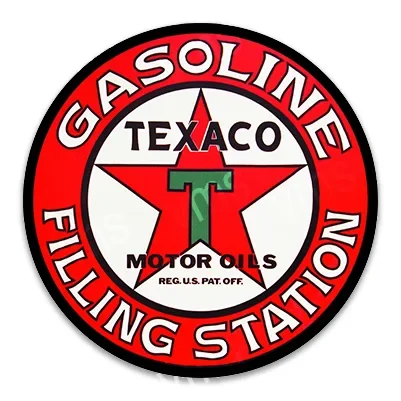 Vintage Texaco gasoline filling station sign with red star.
