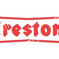 Firestone logo in red with a unique font style.